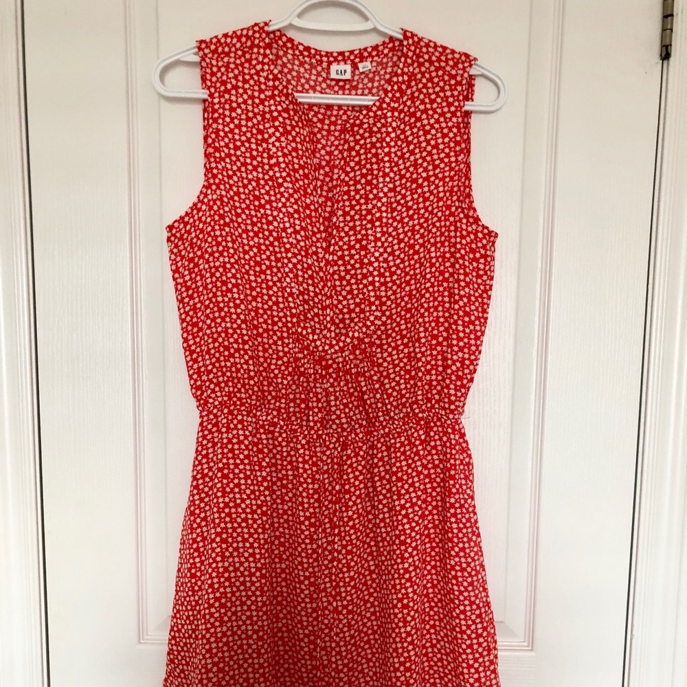 GAP Red Floral Pattern Dress